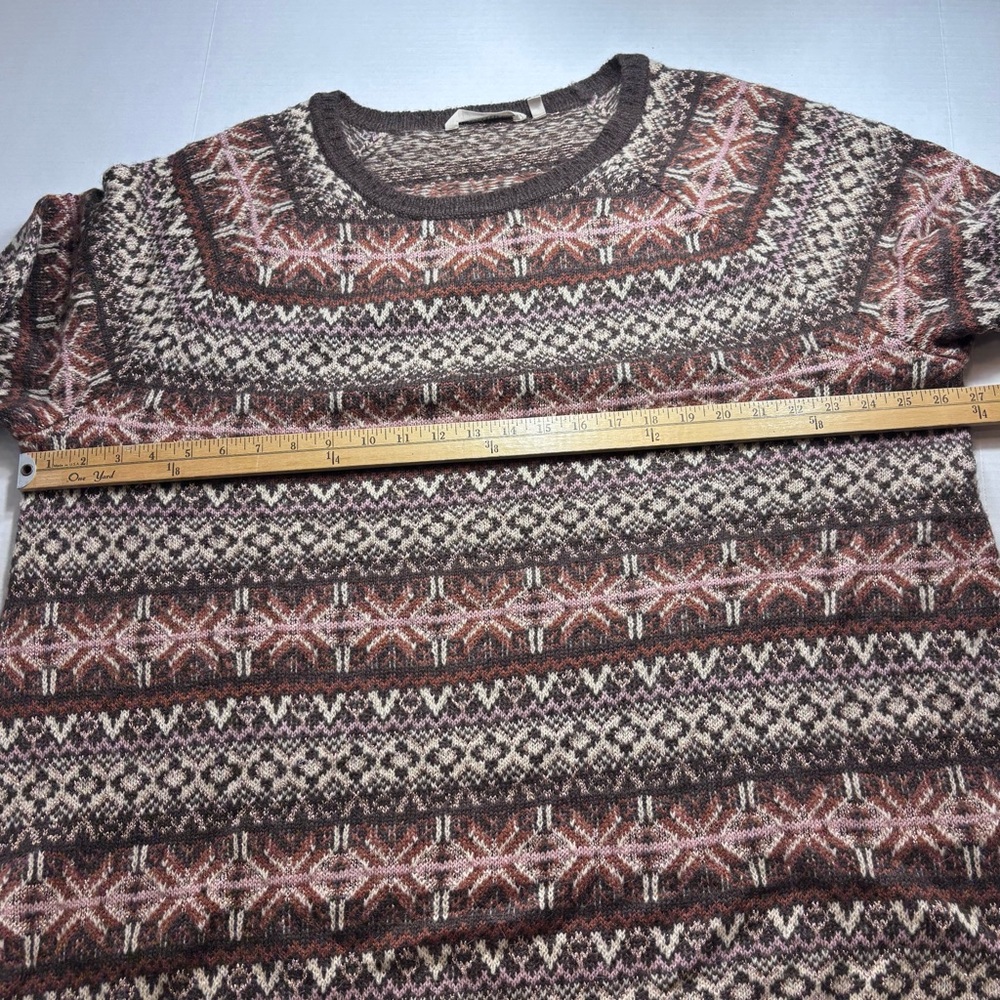 Soft Surroundings Julietta Brown Fair Isle Wool Alpaca Blend Sweater Women’s 3X - Picture 5 of 12